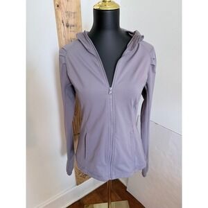 Yogalicious Gray Full Zip Hooded Athletic Jacket Women's Medium